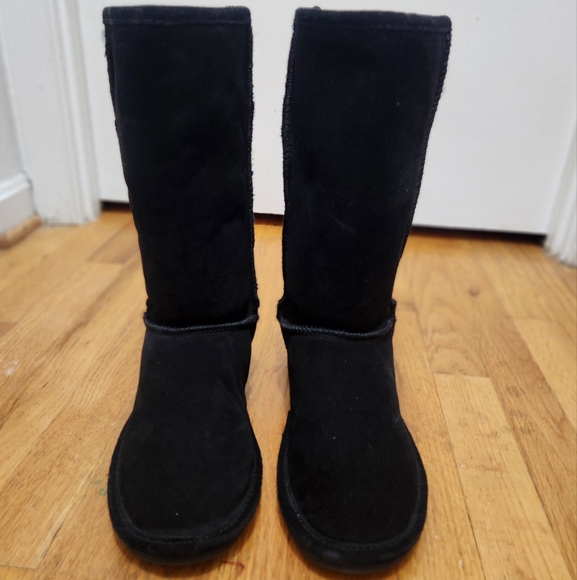 BjornDal Women’s Black Suede Mid-Calf Boots Size 8 Slip-On Cozy Pre-owenwd - Picture 1 of 11
